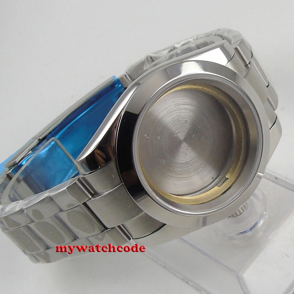 Caja de reloj de cristal de zafiro de acero pulido de 36 mm compatible con movimiento ETA 2824 2836 8215 Foto 3 de 4