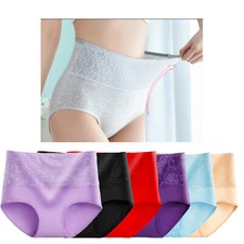 6 Ladies Panties Brief HIG WAIST NATURALCOTTON Underwear S, M, L, XL, 2XL