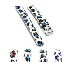 Invicta 16mm "Cheetah" Print Patent White Leather Quick Release Watch Band Strap