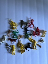 Vintage Lot of Plastic Western Cowboys  others. mixed makes. 4" 21 Pcs