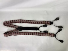 CAS Dark Red Paisley Suspenders with Brass Hardware, Germany