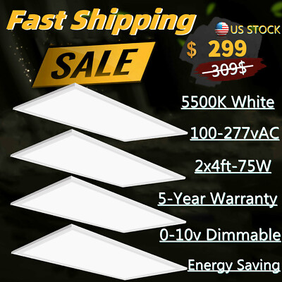 4-pack 2 x 4ft LED Dimmable Flat Panel Light led ceiling light Recessed Lamp US