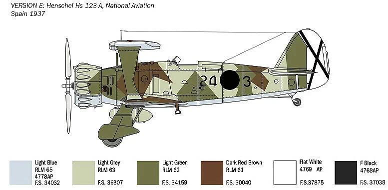 Model For Riding, Henschel Hs 123, Aviation Nacional, 1937, 1:48 Italeri - Image 4 of 4