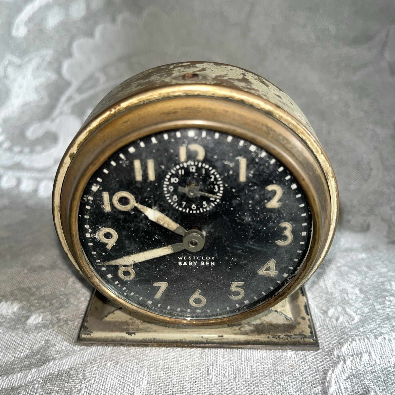 Antique 1935 White Westclox Radium Baby Ben Alarm ClockWorking eBay