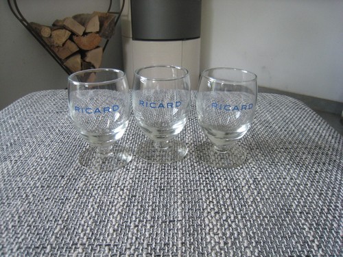 3 er Set schöne Ricard Gläser Glas Pastis Frankreich Ballon Schwenker