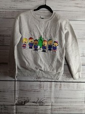 Peanuts Grey Light-Up Christmas Carol Pullover Sweater Kids 10 Gray