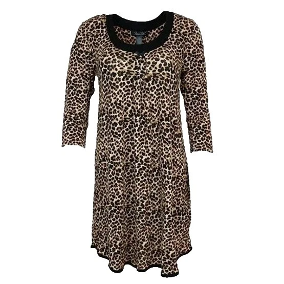 Estampado Animal Algodón Pijamas y batas Marrón para Mujeres