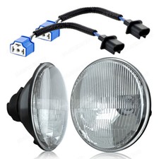 7 Inch Led Glass Headlight Round Original Classic Look Conversion Chrome Pair 7 Inch Led Glass Headlight Round Original Classic Look Conversion Chrome Pair