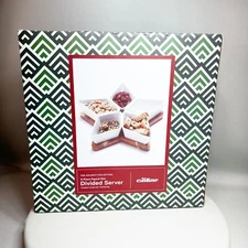 The Cellar Whiteware Figural Star 6pc Server Set Macy's Wood Ceramic NEW