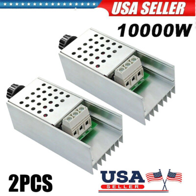 2PCS 220V 10000W SCR Voltage Regulator Motor Speed Controller Dimmer Thermo New