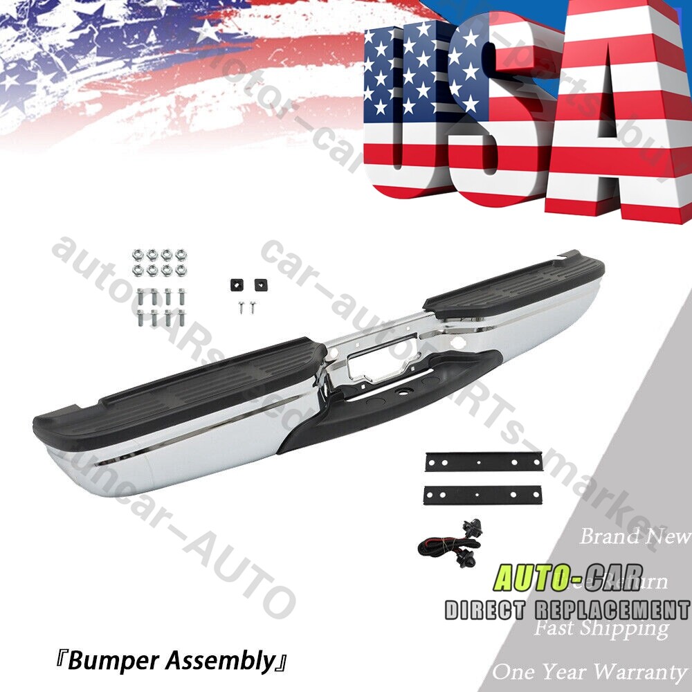 Chrome Rear Step Bumper Carbon Steel for 1999-2007 Ford F250 F350 Super Duty