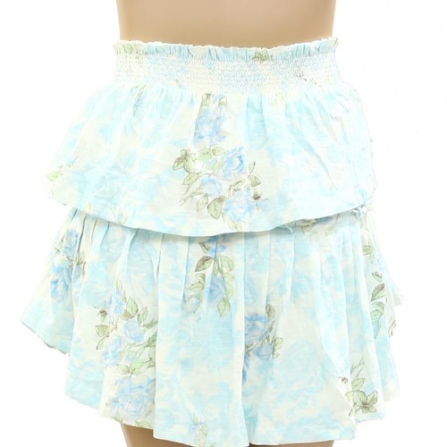 Loveshackfancy Ruffle Mini Skirt Smocked Cotton Tiered Flowy Pull-on L 269906 - Picture 8 of 9