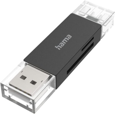 Hama 2in1 USB-C + USB-A Card Reader Mini - USB 3.2 - OTG - SD + microSD - NEU
