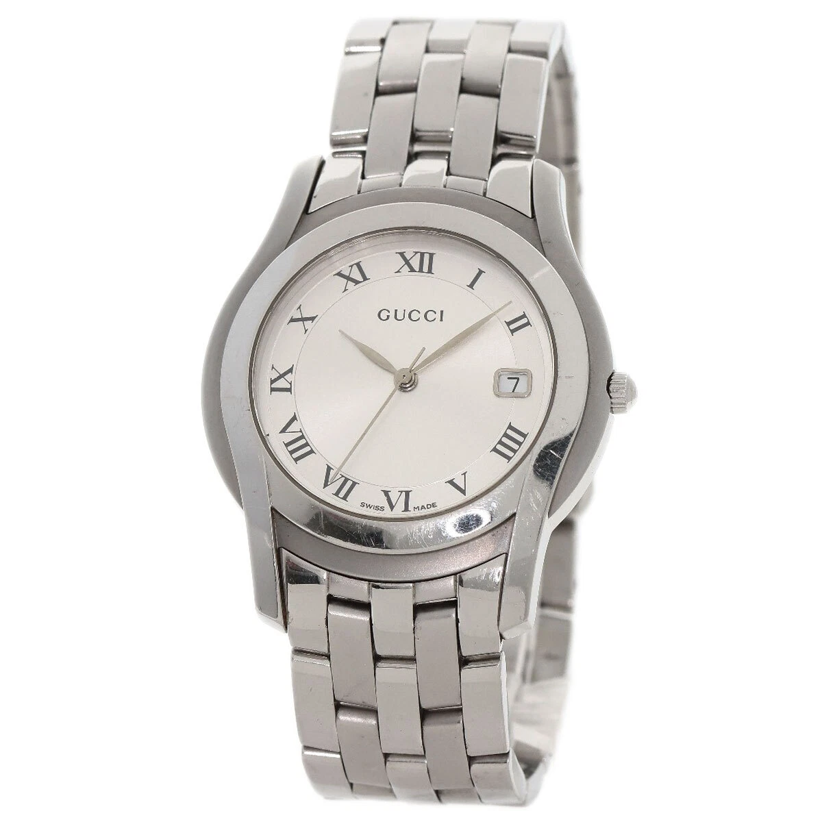 Montres GUCCI à visage rond 5500M acier inoxydable/acier inoxydable homme