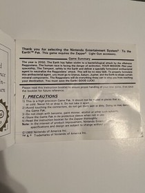 RARE Nintendo Authentic Original To the Earth Instruction Manual/Booklet NES