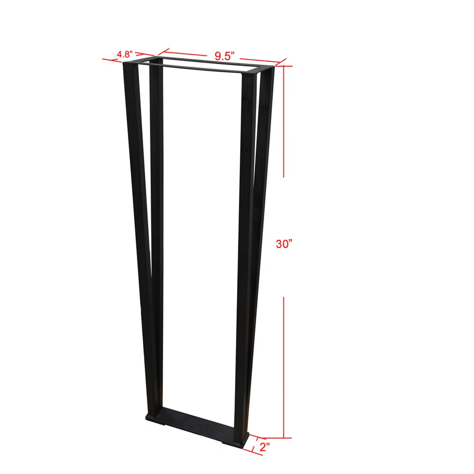 HST 30" Iron Metal Table Legs for Dining Table Desk 2PCS Heavy Duty w/ Screws - Image 2 of 4