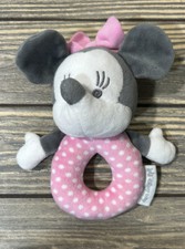 Disney Minnie Mouse Baby Plush Rattle Pink Toy Plush Stuffed Animal 6.25  