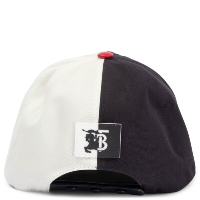 66810 auth BURBERRY black & white MONOGRAM LOGO Baseball Cap  display picture 1