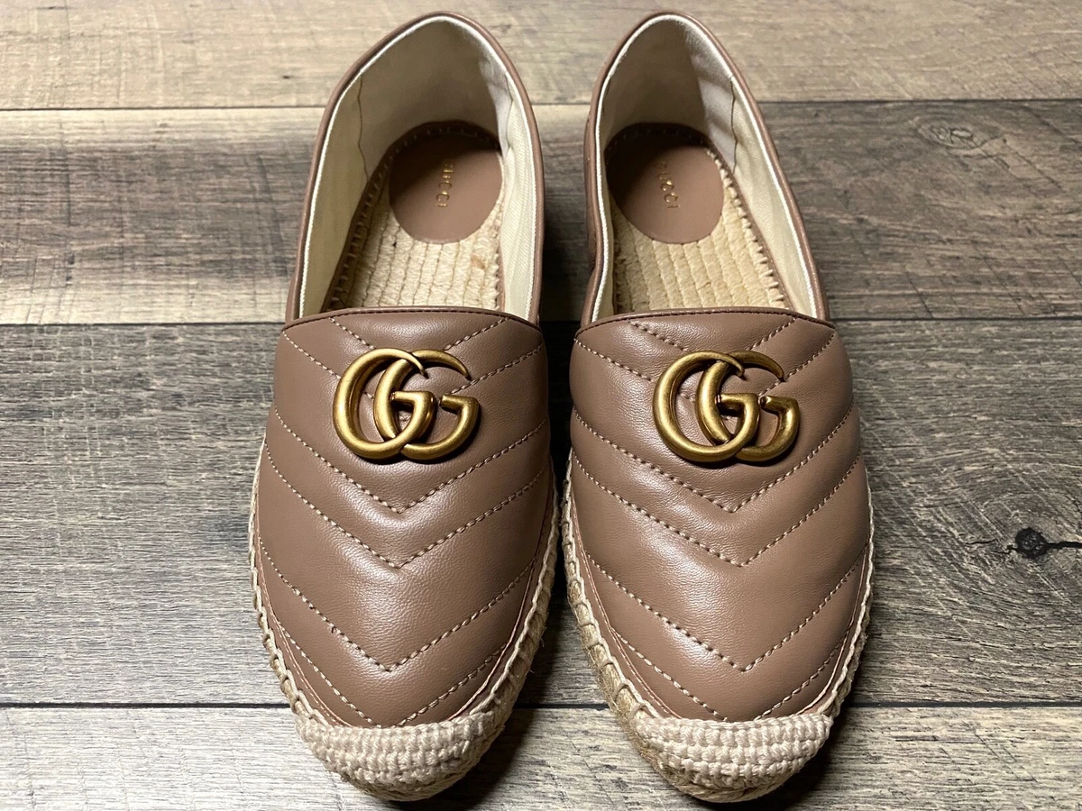 Gucci Nappa Charlotte Espadrilles Rose Women's US 9.5/UK 6.5/EUR 39.5 New  BNWB