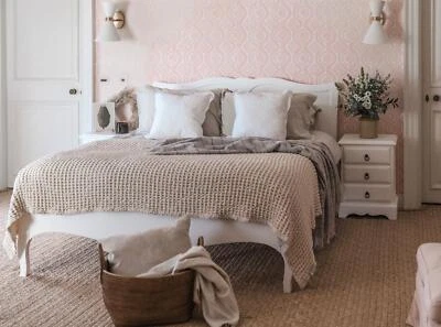 STATEMENT FURNITURE White Double Bed 4ft6 Wooden French Bed Frame Headboard ROMANCE BedroomFurniture