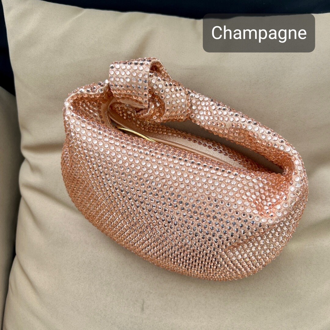 Bolso de mano con mango superior de noche nudo estrás bolso de mano bolso para fiesta boda