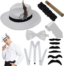 Syncfuns 1920s Manhattan Mens Costume Gatsby Gangster Retro Set