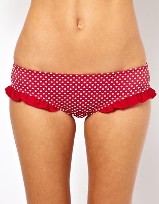 Pour Moi Antigua Spot Bikini Shorty INDIA RED K-47 UK
