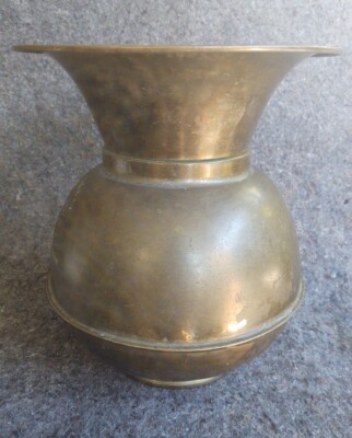 Vintage Redskin Brand Chewing Tobacco Cut Plug Copper Brass Spittoon Man  Cave