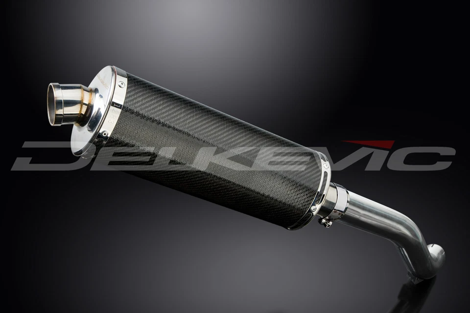 Kit silenciador escape carbono ovalado 14" Honda VFR800 Interceptor 1998-2001 Foto 3 de 4