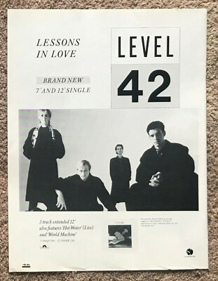 LEVEL 42 ~ LESSONS IN LOVE 1986 full page UK magazine ad