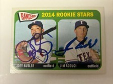 Joey Butler & Jim Adduci Autographed 2014 Topps Heritage #104 IP N819