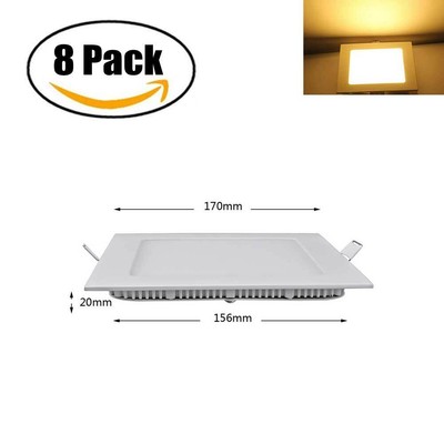 8 X12w Led Panel Light Recessed Square Ceiling Lamp Kitchen Warm