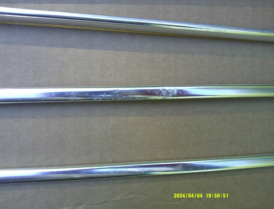 VW VOLKSWAGEN ESCARABAJO 1970-73 MOLDURAS CROMADAS MOLDURAS 6 PIEZAS ORIGINALES Foto 4 de 4