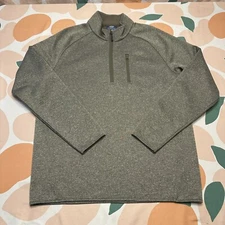 Aftco 1/4 Zip Fishing Fleece Base Layer Sweatshirt Men's Large Heathered Gray