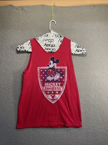 Disney Parks Mens Size L Red Mickey Mouse Tank Top Sleeveless Shirt Timeless