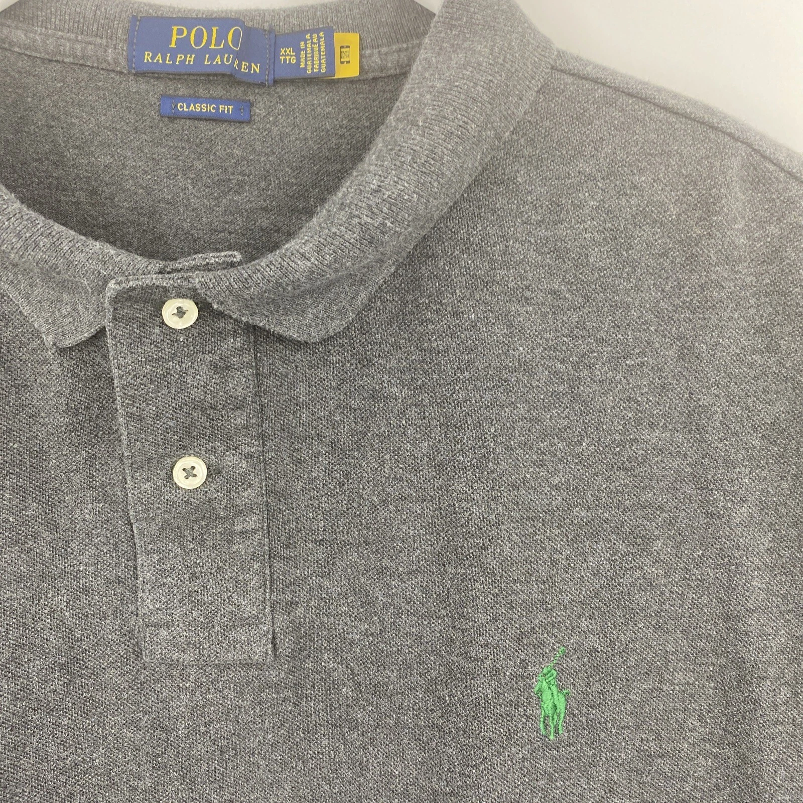 Polo Ralph Lauren Mesh Polo Shirt Men's Sz 2XL Solid Gray