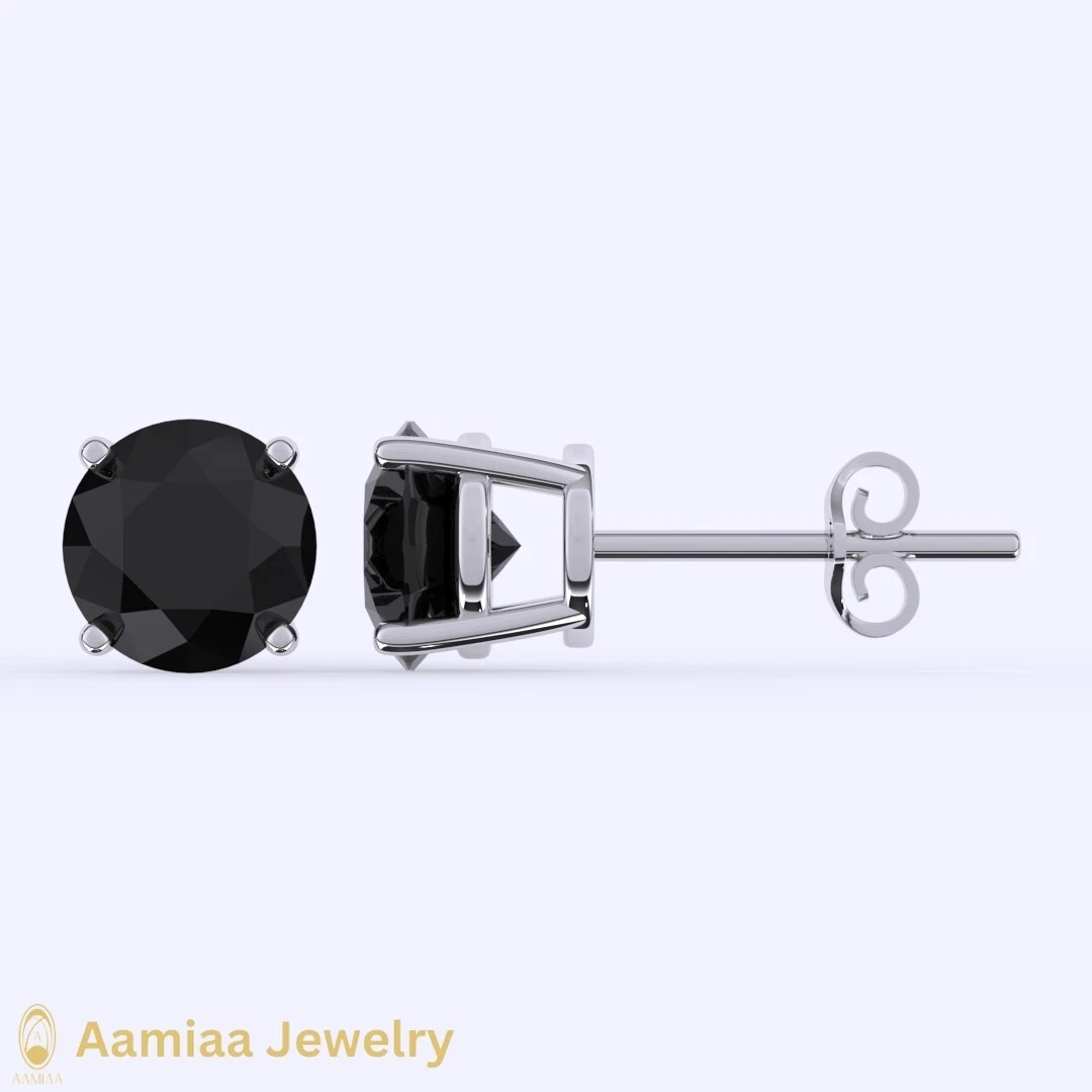 4.00TCW Stud Earrings Christmas Gift Round Lab Grown IGI Certified Diamond 14k Gold image-1