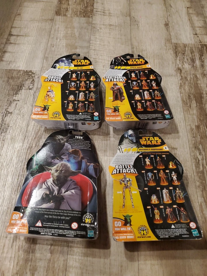 Lote de 4 figuras de acción Star Wars Rots nuevas holográficas Yoda Darth Vader R2D2 Foto 2 de 4