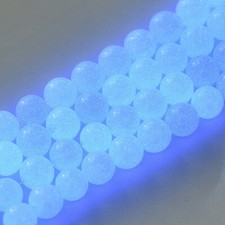 40 Glow In The Dark Stone Beads 8mm Blue Beads Jewelry Making Supplies Set