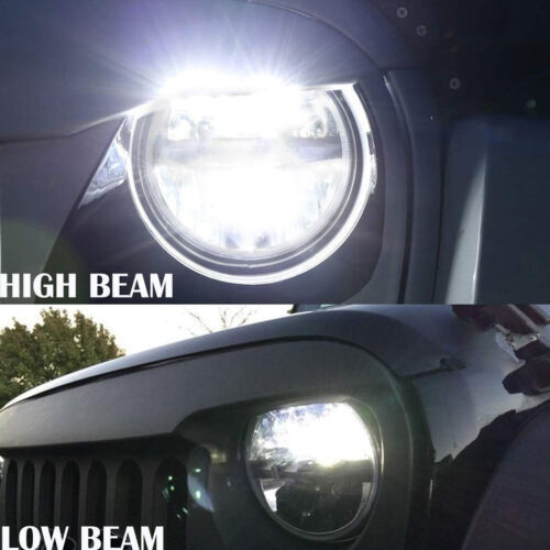 2x DOT Reflector 7'' Round LED Headlight H4 Sealed For Jeep Wrangler CJ TJ JK LJ - Picture 9 of 12