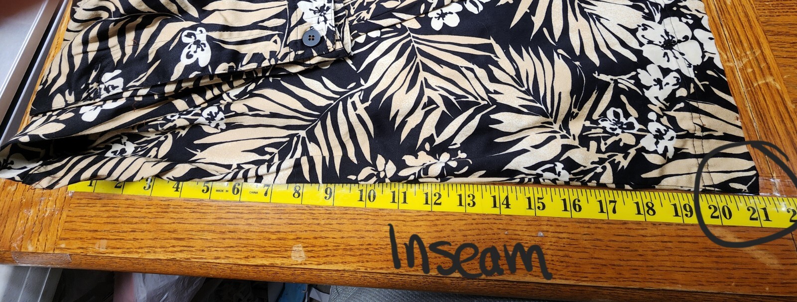 Classic Elements Brown Black Leaf Capri Plus Size… - image 7