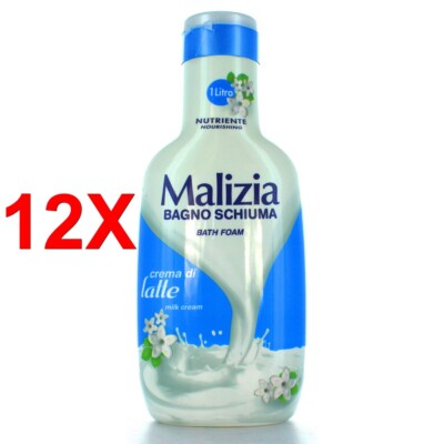 12 x Malizia Badeschaum Milchcreme 1000 ml