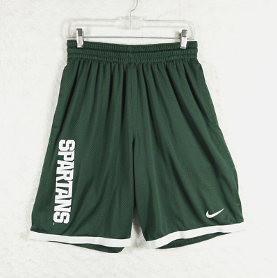 Nike Basketball Shorts Womens Large Green Dri Fit MSU Spartans