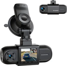 Campark 1080P Dual Dash Cam with Front and Inside Cameras, GPS, IR Night Vision