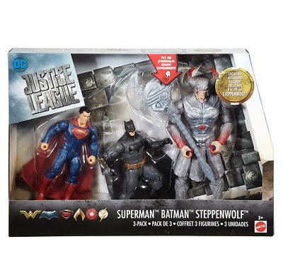 JUSTICE LEAGUE MOVIE BATMAN AND SUPERMAN VS. STEPPENWOLF ACTION