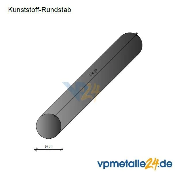 POM-C Rundstab Ø 6-150 mm Länge 1000 mm weiß/schwarz Vollmaterial Welle Stang - Bild 2 von 4
