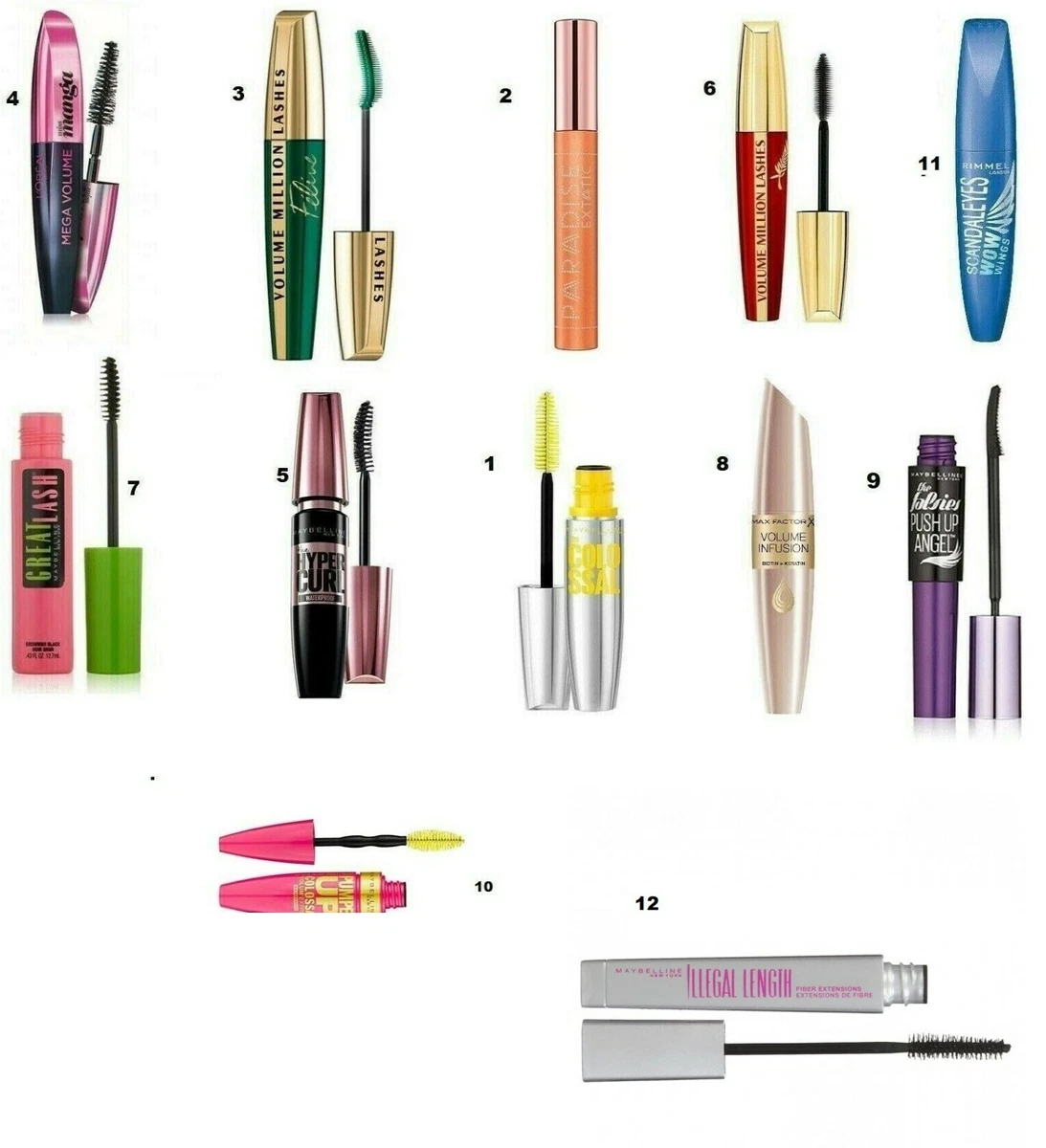 L oreal Maybelline Max Factor and Rimmel mascara Black eBay