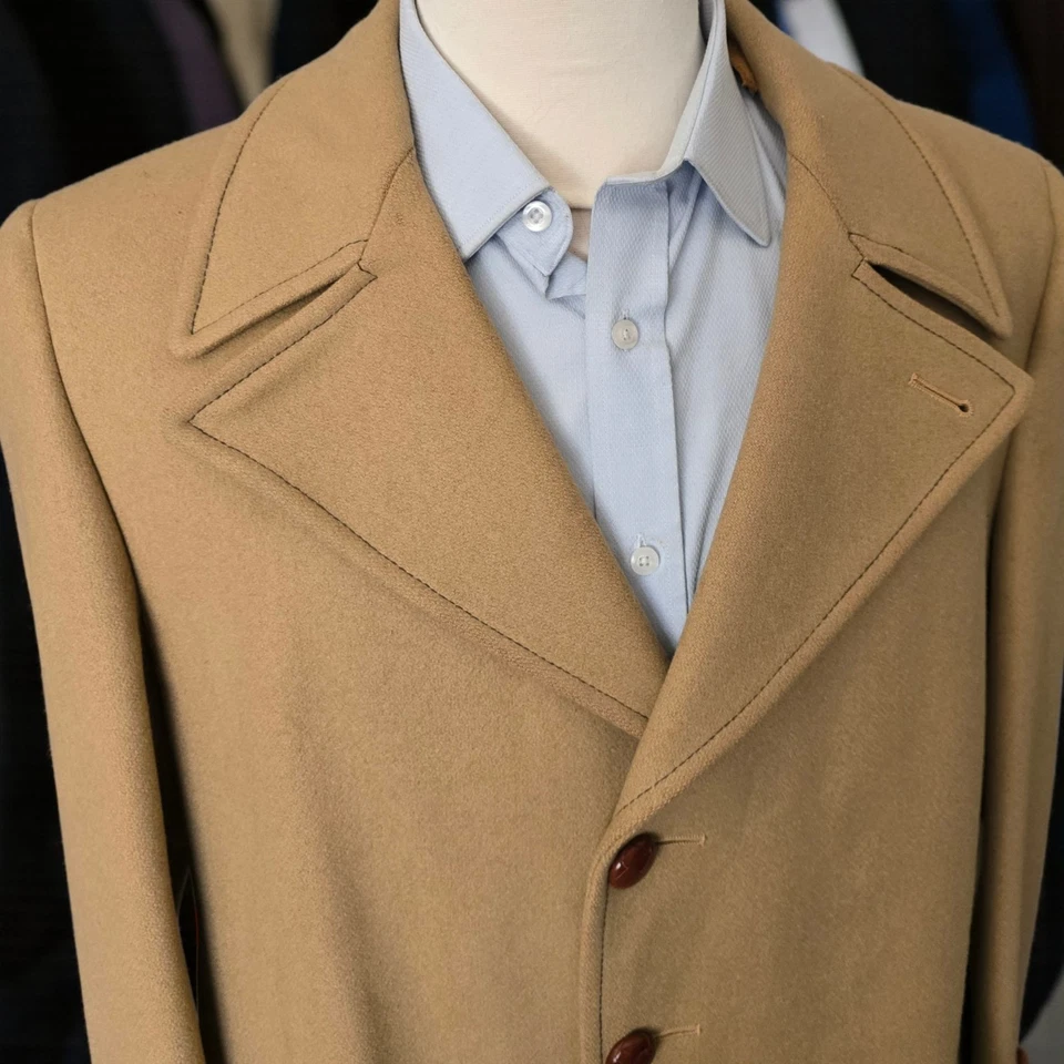 Sobretudo de lã pesada vintage 42r cor camelo década de 1970 Mcgregor lapela larga - Imagem 3 de 4