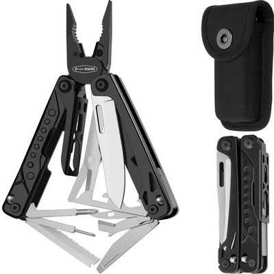 20-in-1 Stainless Steel Multi-Tool Pliers with Sheath for Camping & Survival