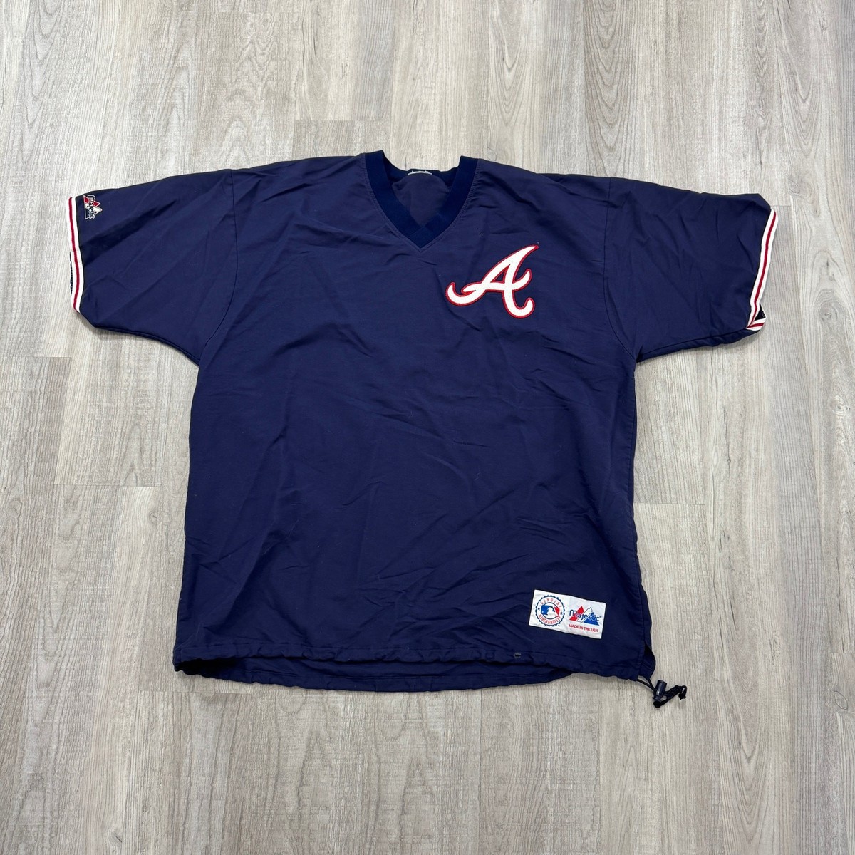 Vintage Atlanta Braves Short Sleeve Windbreaker Men's XL Blue MLB